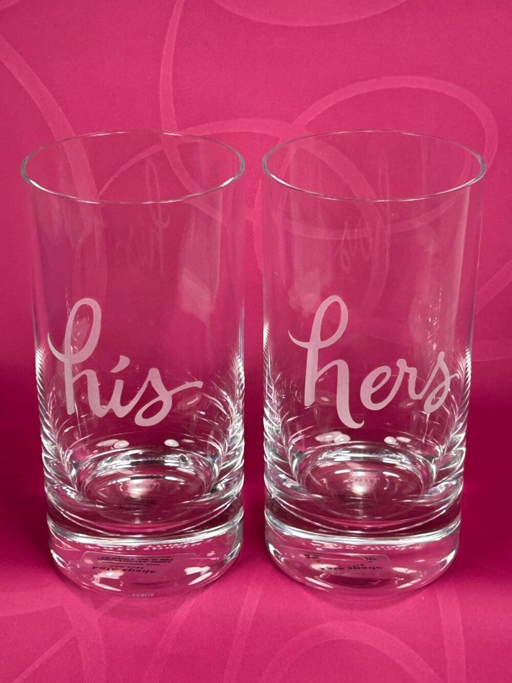 Kate Spade  pair of His & Hers crystal glasses